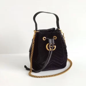 (SOLD) genuine pre-owned Gucci GG marmont velvet bucket bag