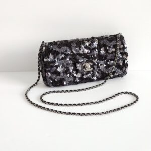 (SOLD) genuine pre-owned Chanel east-west sequin flap