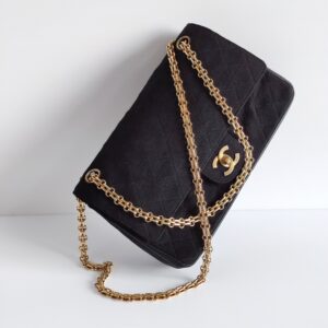 (SOLD) genuine pre-owned Chanel 1970s vintage jersey mademoiselle classic flap