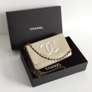 (SOLD) genuine pre-owned Chanel timeless CC wallet on chain (WOC)