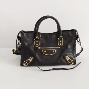 (SOLD) genuine pre-owned Balenciaga small metallic-edge city bag