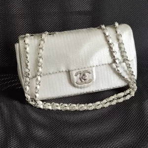 (SOLD) genuine pre-owned Chanel metallic scales seasonal medium flap