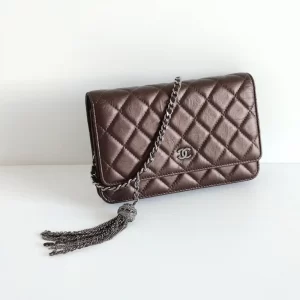 (SOLD) genuine (like-new) Chanel tassel wallet on chain (WOC)