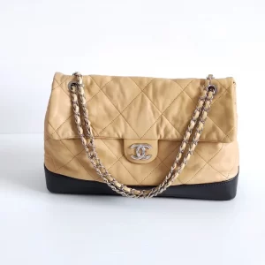 (SOLD) genuine pre-owned Chanel two-tone soft flap bag
