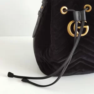 (SOLD) genuine pre-owned Gucci GG marmont velvet bucket bag