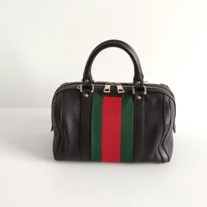 (SOLD) genuine pre-owned Gucci small web boston bag