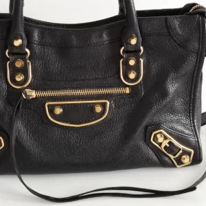 (SOLD) genuine pre-owned Balenciaga small metallic-edge city bag