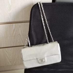 (SOLD) genuine pre-owned Chanel metallic scales seasonal medium flap