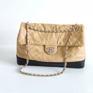 (SOLD) genuine pre-owned Chanel two-tone soft flap bag
