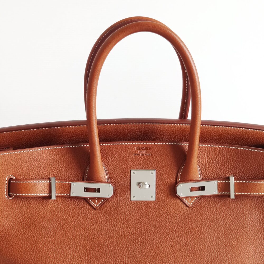 Hermes Birkin bag 30 Fauve Barenia faubourg leather Silver