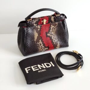(SOLD) genuine pre-owned Fendi python mini peekaboo bag