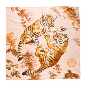 genuine (unused) Hermès “Les Tigreaux for Jackie Chan Charitable Foundation” 90 scarf