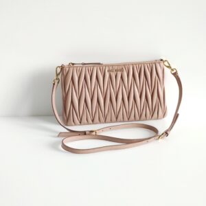 (SOLD) genuine (like-new) Miu Miu matelassé nappa leather crossbody clutch