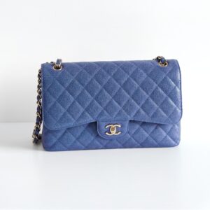 (SOLD) genuine (like-new) Chanel 19S iridescent caviar jumbo classic flap