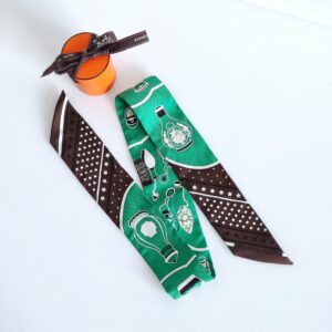 (SOLD) genuine pre-owned Hermès “Les Flacons Bandana” twilly