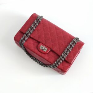 (SOLD) genuine (like-new) Chanel red caviar 2.55 reissue flap (size 226)