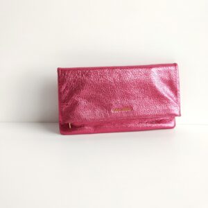 (SOLD) genuine pre-owned YSL metallic fold-over clutch