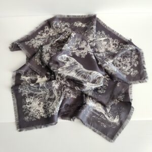 (SOLD) genuine (like-new) Dior toile de jouy sauvage silk scarf