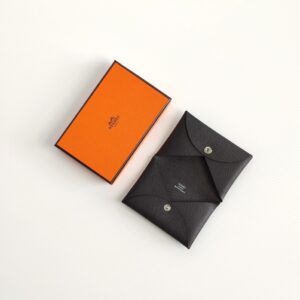 (SOLD) genuine (NEW) Hermès calvi card holder – black