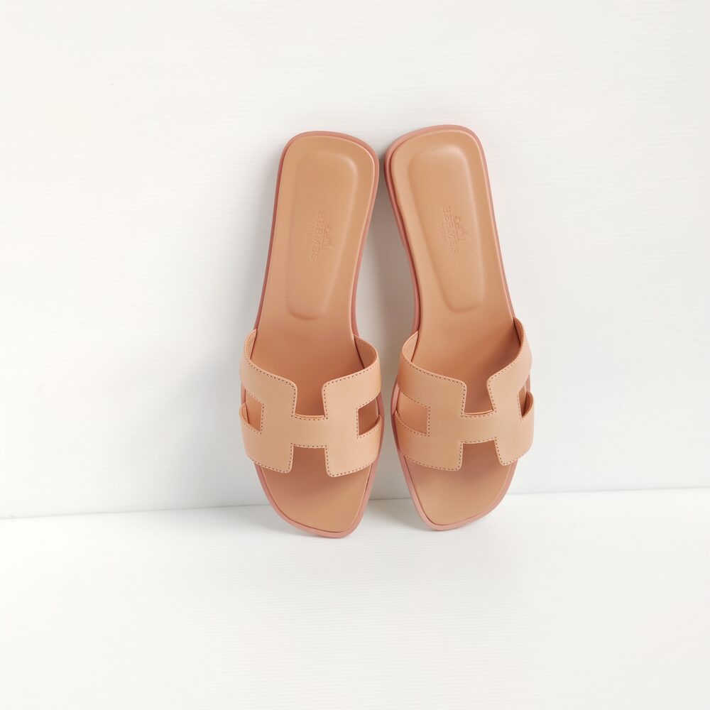 (SOLD) genuine (NEW) Hermès oran sandals – granit rose (38.5)