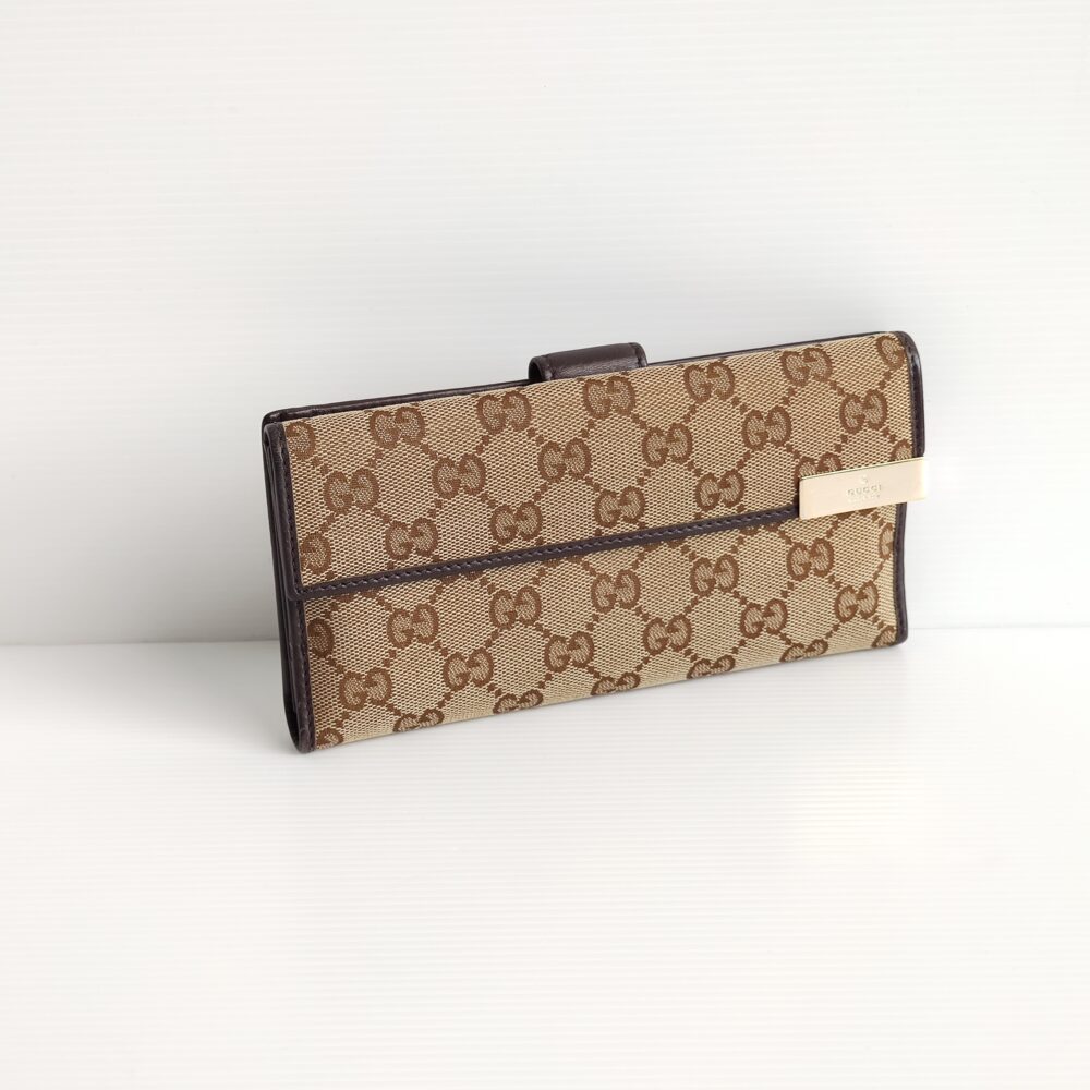 genuine pre-owned Gucci GG monogram long wallet