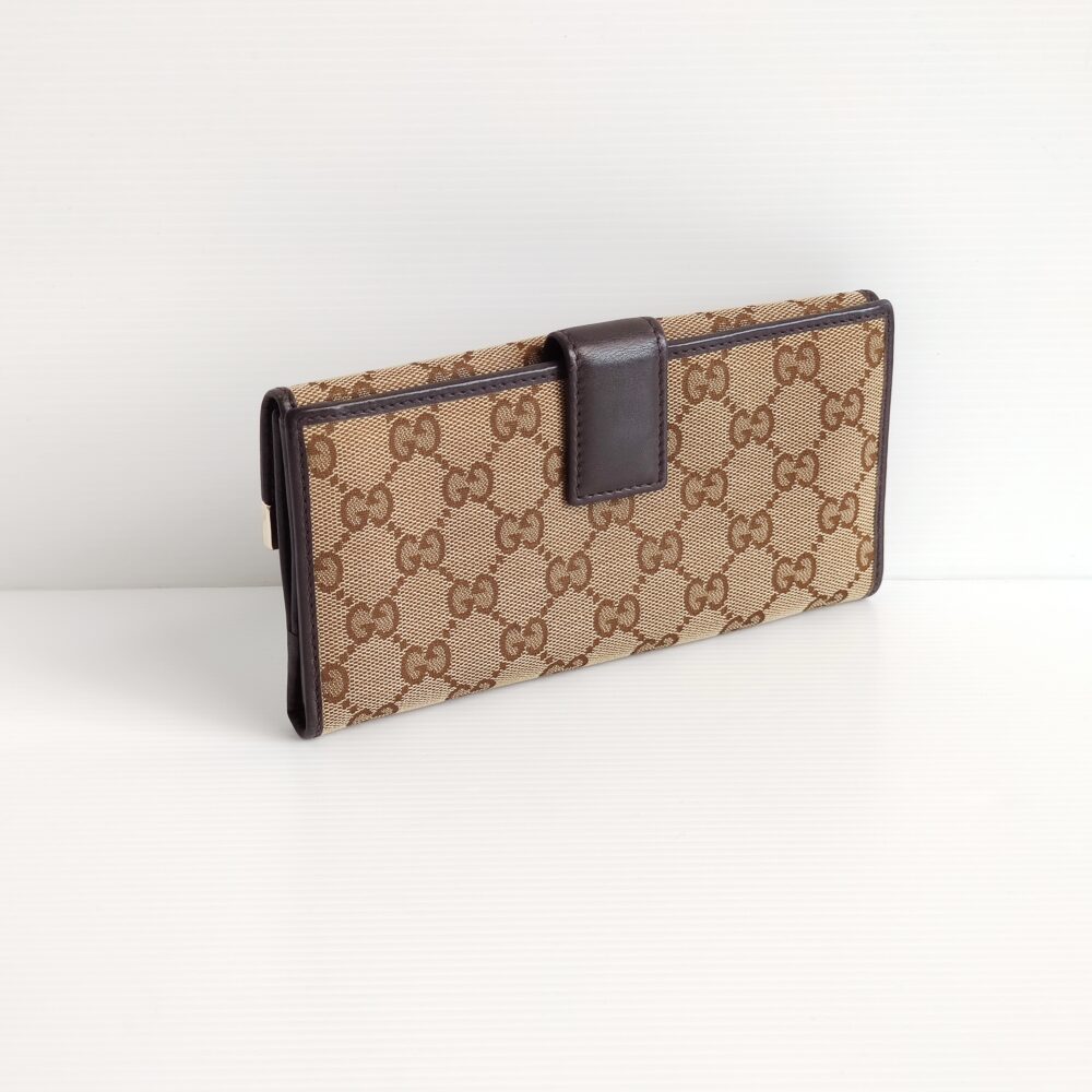 genuine pre-owned Gucci GG monogram long wallet