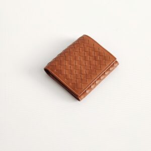 (SOLD) genuine (unused) Bottega Veneta small trifold wallet – brown