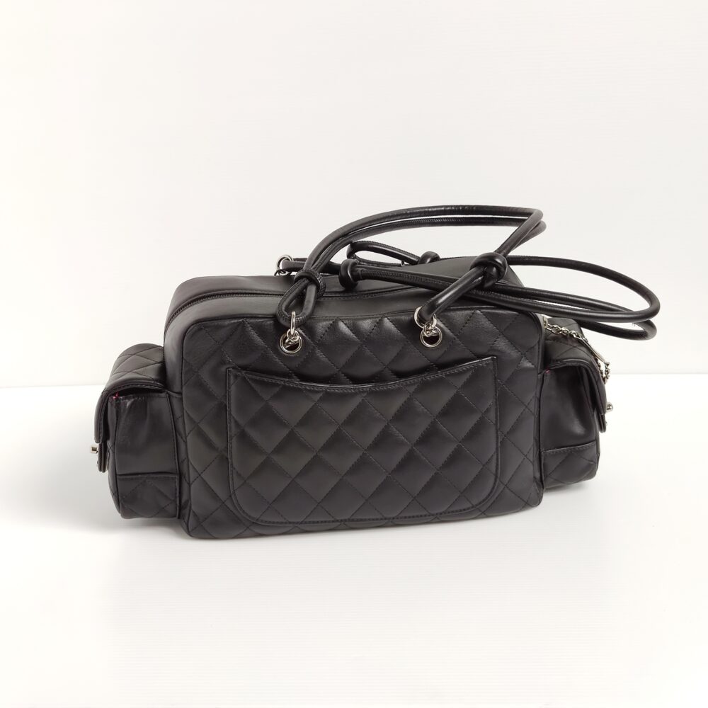 Chanel Large Black Diamond Quilted Cambon Reporter Bag Serial No. 8848673