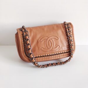 genuine pre-owned Chanel luxe ligne small flap bag