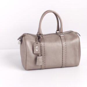 genuine pre-owned Fendi selleria leather boston 30 bag