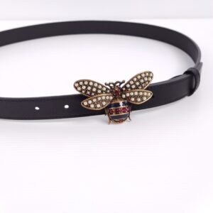 (SOLD) genuine (like-new) Gucci queen margaret bee narrow belt (size 85)