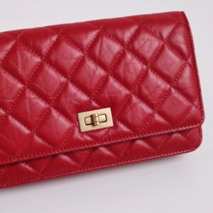 genuine (NEW) Chanel 2.55 wallet on chain (WOC) – classic rouge