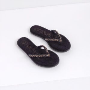 (SOLD) genuine (NEW) Chanel terry chain thong sandals (36)