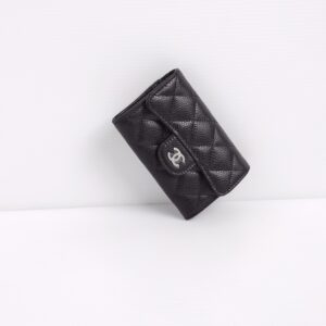 (SOLD) genuine (NEW) Chanel classic flap card holder – black shw