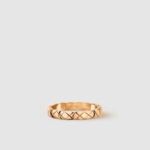 (SOLD) genuine (NEW) Chanel coco crush ring – mini version – beige gold (size 54)