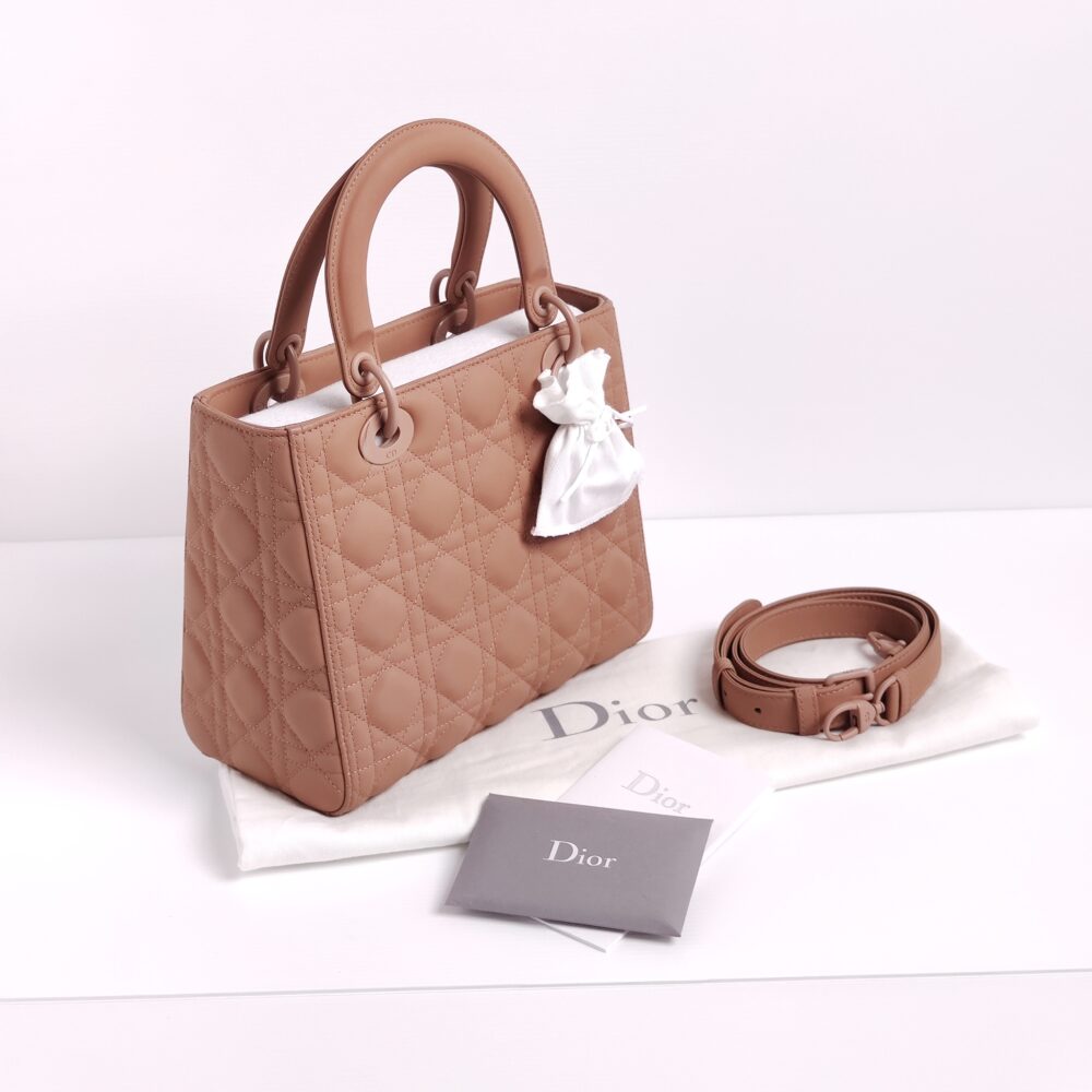 Dior Medium Lady DJoy Bag Diamond Pink  Nice Bag