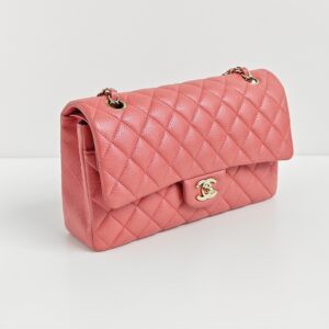 (SOLD) genuine (almost-new) Chanel medium classic flap – pink caviar