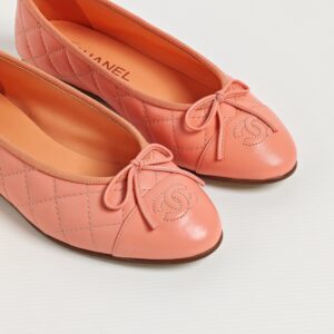 genuine (unworn) Chanel classic ballerinas – coral pink (36.5)