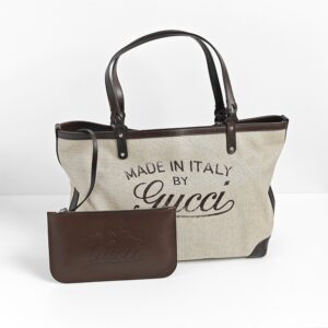 (SOLD) genuine pre-owned Gucci cruise linen craft tote