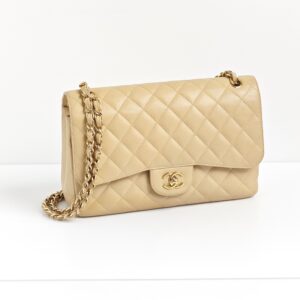 (SOLD) genuine pre-owned Chanel jumbo classic flap – beige caviar