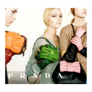 genuine pre-owned Prada tessuto bow pochette