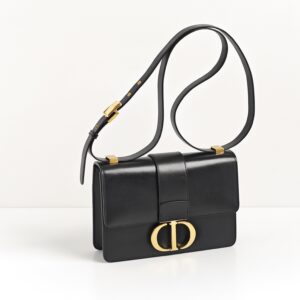 (SOLD) genuine pre-owned Dior black box leather medium “30 Montaigne”