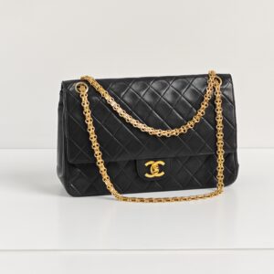 Pre-owned Chanel Medium Classic Double Flap Bag Fuchsia Lambskin
