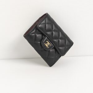 genuine (NEW) Chanel classic small flap wallet – black GHW