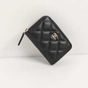 genuine (NEW) Chanel caviar zippy holder – black GHW