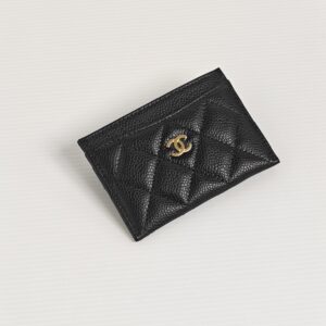 genuine (NEW) Chanel classic flat card holder – black GHW
