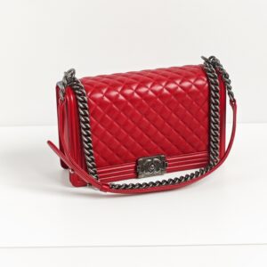 genuine (like-new) Chanel lambskin new-medium boy bag (28cm)