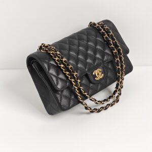 (SOLD) genuine (unused) Chanel medium classic flap – black caviar