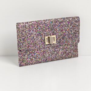(SOLD) genuine pre-owned Anya Hindmarch valorie glitter clutch – confetti