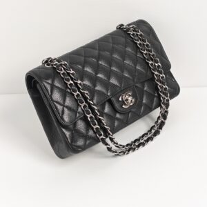 (SOLD) genuine pre-owned Chanel medium classic flap – black caviar